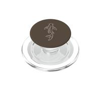 Japanese Koi Fish Line Art Minimalist Carp Design PopSockets PopGrip for MagSafe