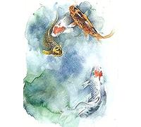 Japanese Koi Fish Pond Unframed Art Print Poster Wall Decor 12x16 inch