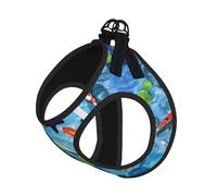 Japanese Koi Fish Print Harness Leash Set For Cats And Dogs, Reflective Adjustable, Soft Breathable Mesh Vest With Escape-Proof Lead, For Small Pets And Kitten Puppies