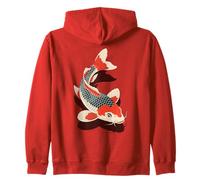 Japanese Koi Fish Ukiyo-e & Irezumi Tattoo Art Zen Style Zip Hoodie