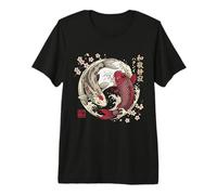 Japanese Koi Fish Yin Yang Zen Sakura Aesthetic Design Premium T-Shirt