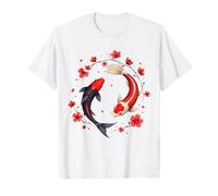 Japanese Koi Yin Balance Yang Art with Sakura Fish T-Shirt