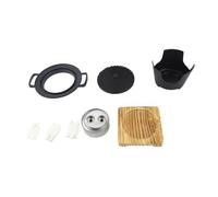 Japanese Korean Style Tabletop Grill Smokeless Indoor Barbecue Set for 1 Person Triangle Charcoal Stove Small Round And Grill Pan Wooden Board Portable Mini BBQ Kit