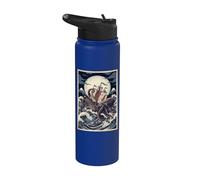 Japanese Kraken Mythical Octopus Monster Ukiyo-e Stainless Steel Insulated Water Bottle