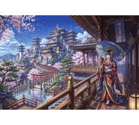 Japanese Kyoto Cherry Blossom 1000 Piece Jigsaw Puzzle,Educational Toy,Impossible Challenge,Adults & Kids 14+ Sakura,Premium Cardboard,Home Wall Decor,Gift Idea,Stress Relief 70x50cm