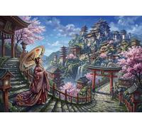 Japanese Kyoto Cherry Blossom 1000 Piece Jigsaw Puzzle,Stress Relief,Adults & Kids 14+,Home Wall Decor Sakura,Whimsical Challenge,Great Gifts,Premium Cardboard,Educational Toy 52x38cm