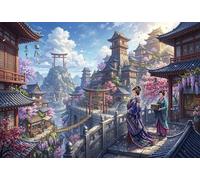 Japanese Kyoto Cherry Blossom 1000 Piece Jigsaw Puzzle,Whimsical Challenge,Adults & Kids 14+,Home Wall Decor Sakura,Great Gifts,Premium Cardboard,Educational Toy,Stress Relief 52x38cm