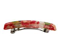Japanese Kyoto Chirimen Barette Hair Clip/Clasp (Red/Pink)