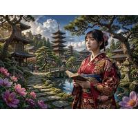 Japanese Kyoto Kimono Girl 1000 Piece Jigsaw Puzzle,Adults & Kids 14+,Home Wall Decor,Gift Idea,Impossible Challenge,Premium Cardboard,Educational Toy,Stress Relief 52x38cm
