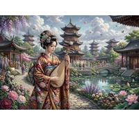 Japanese Kyoto Kimono Girl 1000 Piece Jigsaw Puzzle,Educational Toy,Gift Idea,Premium Cardboard,Impossible Challenge,Home Wall Decor,Adults & Kids 14+,Stress Relief 70x50cm