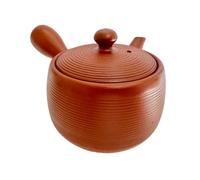 Japanese Kyusu Tokoname Hand-made Clay Teapot 16.5 fl. oz., Youhen, Round Wire Pattern, Tomisen from Japan (fusen shudei)