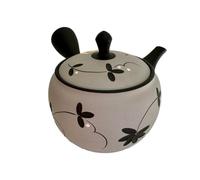 Japanese Kyusu Tokoname Ware Hand-made Clay Teapot 11.8 Fl. Oz., Made in Japan (touyou arabesque)