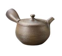 Japanese Kyusu Tokoname Ware Hand-made Clay Teapot 9.8 Fl. Oz., Made in Japan (jinsui pinebark)