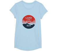 Japanese Land of Rising Sun for Men Vintage Style Gift T-Shirt, Girls, Baby Blue, Medium