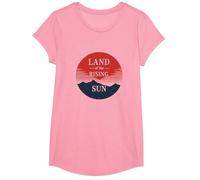 Japanese Land of Rising Sun for Men Vintage Style Gift T-Shirt, Girls, Pink, Medium