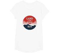 Japanese Land of Rising Sun for Men Vintage Style Gift T-Shirt, Girls, White, Medium