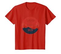 Japanese Land of Rising Sun for Men Vintage Style Gift T-Shirt, Kids, Red, 3 Years