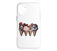 Japanese Landmarks And Oni Mask Ice Cream Cones Graphic Case for iPhone 16 Plus