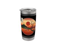 Japanese Landscape Art Mountain Sunset Design Stainless Steel Insulated Tumbler