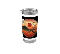 Japanese Landscape Art Mountain Sunset Design Stainless Steel Insulated Tumbler