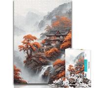 Japanese Landscape Jigsaw Puzzles for Adults Teenagers Jigsaws Puzzle,Staycation Kill Time with Fully Interlocking Randomly Shaped Pieces (38x26cm)