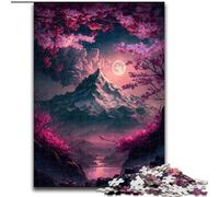 Japanese Landscape Neon Jigsaw Puzzles for Adults Teenagers Jigsaws Puzzle, Challenging Game Gifts for Is Ideal As A Gift for The Whole Family (26x38cm)