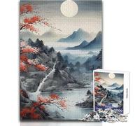 Japanese Landscape Paintin Adults 1000 Pieces Puzzle Strategic Thinking Learning Game Ideal Meaningful Gift for Any Event Size 50x75cm