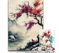Japanese Landscape Painting 1000 Piece Jigsaw Puzzles for Teenagers,Challenging Game Gifts for Is Ideal As A Gift for The Whole Family (50x75cm)