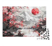 Japanese Landscape Painting 1000 Piece Premium Cardstock Jigsaw Puzzle Set for Couple Puzzle Partners, Concentration Training Puzzle, Indoor Leisure, Perfect Housewarming Gift 70x50cm/1000pcs