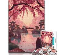 Japanese Landscape Painting Jigsaw Puzzles 1000 Pieces for Adults Teens,Learning Educational Toy for Is Ideal As A Gift for The Whole Family (38x26cm)