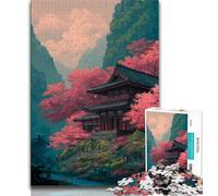 Japanese Landscape Painting Jigsaw Puzzles for Adults Teenagers Jigsaws Puzzle,Help The Brain Exercise Addictive Toys to Cultivate Patience Great Gift 38x26cm
