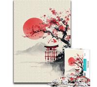 Japanese Landscape Painting Jigsaw Puzzles for Teenagers 1000 Jigsaws,Staycation Kill Time Every Piece Is Unique - Challenging Family Fun Game 38x26cm