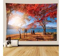 Japanese Landscape Tapestry Wall Hanging Mountains and Lakes Wall Tapestry Art Blanket Home Decor for Bedroom Living Room Dorm 210 x 150 cm B-1059