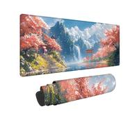 Japanese Large Mouse Mat 800 x 400 x 3MM Gaming Mouse Pad, Landscape Painting Mousepad Extended, Office Accessories with Anti-Slip Rubber Base and Double Stitched Edge, Mousemat for Laptop -TL19MY
