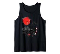 Japanese Logo Japanese Art Sunset Bonsai Tree Mount Fuji Tank Top