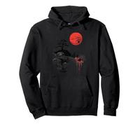 Japanese Logo Sunset Mount Fuji Pagoda Temple Japanese Art Pullover Hoodie