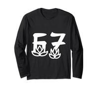 Japanese Lotus 67 Bold Symbol Minimal Zen Inspired Design Long Sleeve T-Shirt