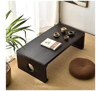 Japanese Low Altar Table For Meditation, Tatami Coffee Table, Small Tea Table For Floor Sitting, Bay Window Table, For Dining & Spiritual Practices (Color : Black, Size : 60x40x30cm)