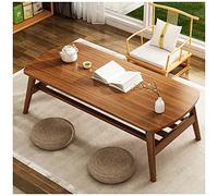Japanese Low Altar Table for Meditation & Tea Small Coffee Table for Floor Sitting Bay Window Dining Table for Spiritual Practices Beige 80x55x44cm