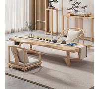 Japanese Low Coffee Table Solid Wood Live Ed Design Versatile Floor Table for Living Room Dining Room Tea Time Home Decor (100x50x35cm)