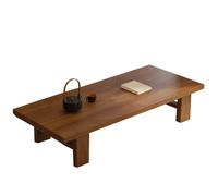 Japanese Low Coffee Table Solid Wood MultiPurpose Table for Living Room & Office Walnut Color Compact 140x60x38cm Simple Design Versatile Home Furniture