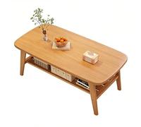 Japanese Low Floor Table 39in Tea Table for2Layer Design 0.6" Thick Perfect for Small Living Spaces Yellow Color Ideal for Sitting on the Floor