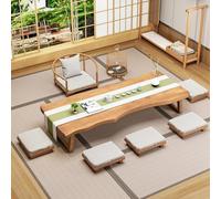 Japanese Low Floor Table - Wooden Coffee Table for Meditation Tea and Home Decor - Perfect Sitting Height 39.3x19.6x13.7 IN - Ideal for Spiritual Practices
