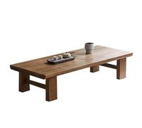 Japanese Low Table, Solid Wood Coffee & Dining Table, Vintage Floor Desk for Sitting, Tea Table, 23.6" W x 13.8" D x 11.8" H, Rustic Brown Furniture