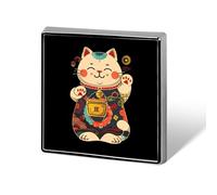 Japanese Lucky Cat Custom Lapel Pins Square Brooch Tie Suit Dress Accessories for Men Women Wedding Birthday