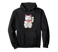 Japanese Lucky Cat Maneki Neko Origami Style Kawaii Pullover Hoodie