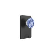 Japanese Lucky Cat Pattern Blue and White PopSockets PopWallet for MagSafe