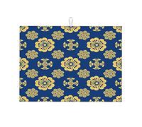 Japanese Luxury Cherry Blossom Motif Artistic Seamless Pattern Artistic Dish Drying Mats for Kitchen Counter Kitchen Dishes Funny Ktichen Small 16 X 18 Inch