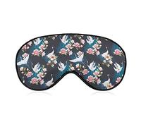 Japanese Magnolia and Red Crowned Crane Sleep Eye Mask Soft Sleep Cover Blindfold Sleeping Mask Cover for Sleep Travel