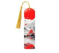 Japanese Mangrove and Sunshine Unique Double-Sided Artwork Printed Wooden Bookmarks, Artistic Book Accessories Birthday Presents for Men Women Presents for Book Lovers